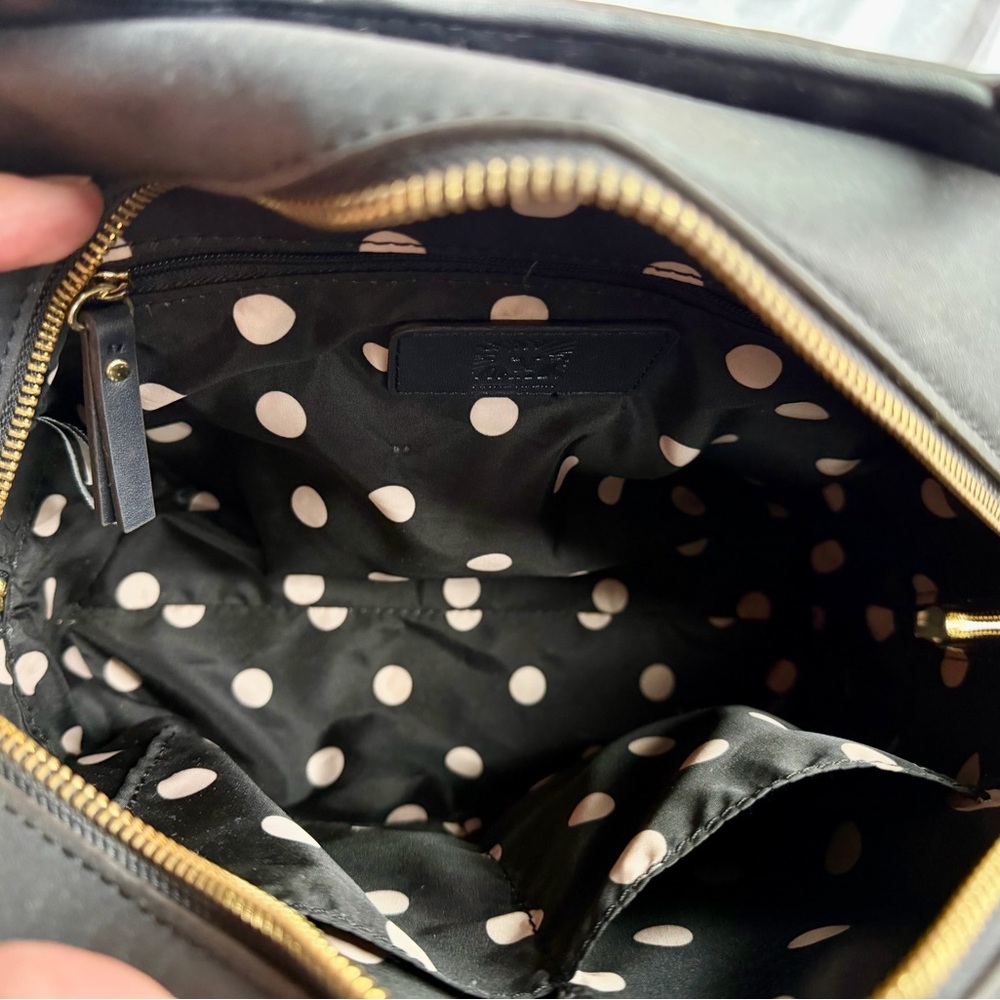 Anne Klein Elegant Dark Navy Satchel with Gold Accent - Picture 6 of 10